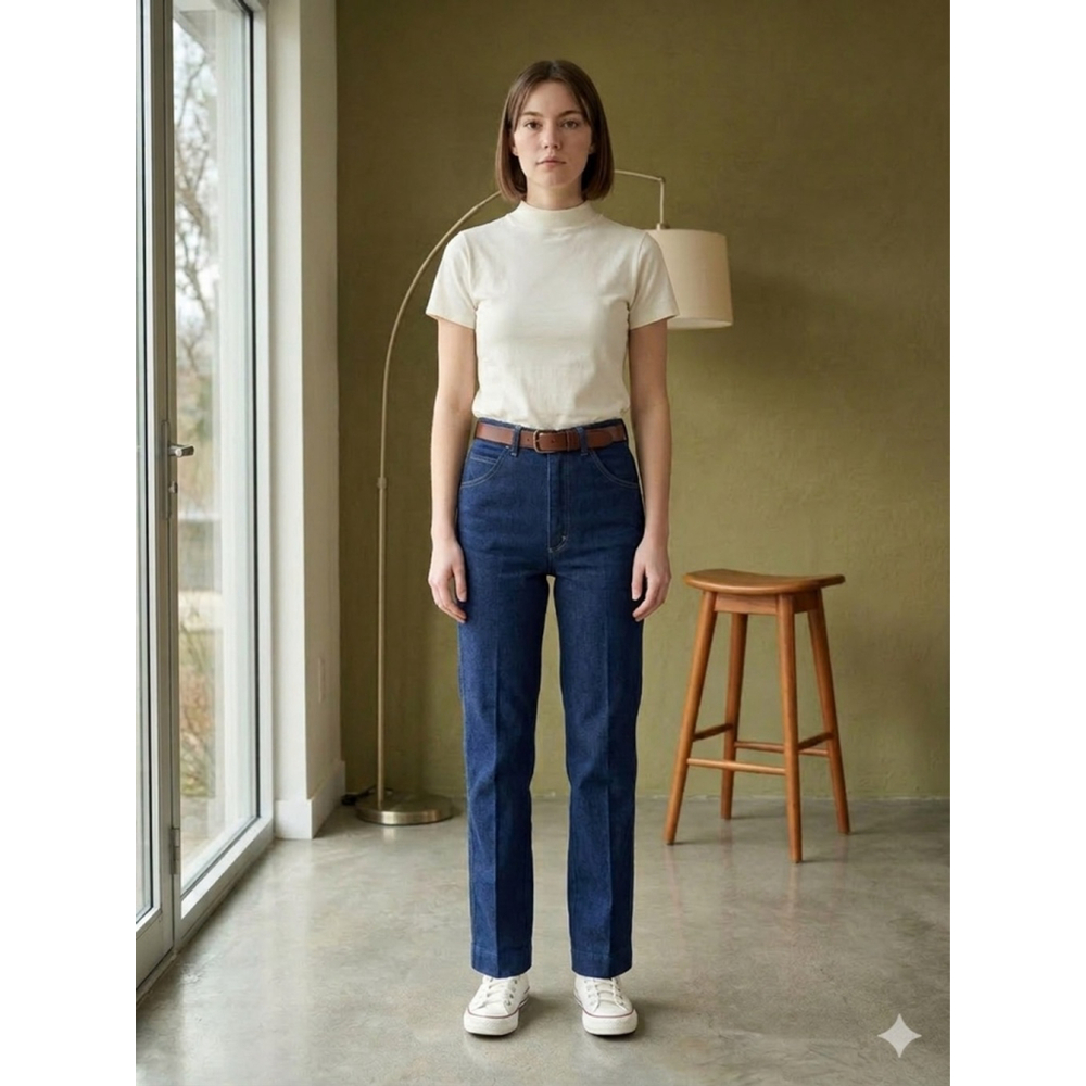 Vintage Sport-abouts Dark Wash High Rise Denim Jeans | 70s Retro Minimalismj